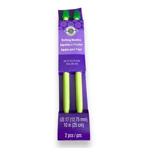 Loops & Threads Plastic Knitting Needles US 17 10 in. 12.75 mm Lime Green NEW